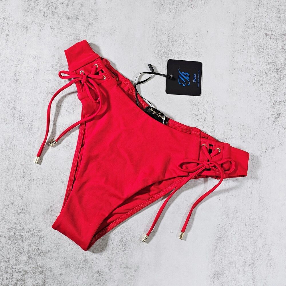 Honey Birdette Iris Salsa Red Bikini Bottom Size M